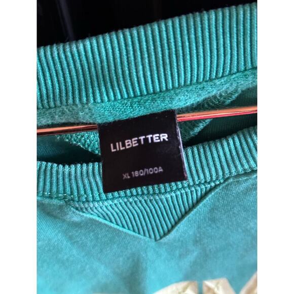 LILBETTER Green Crew Neckline Long Sleeves Graphic Print Sweatshirt Size XL - Picture 5 of 6